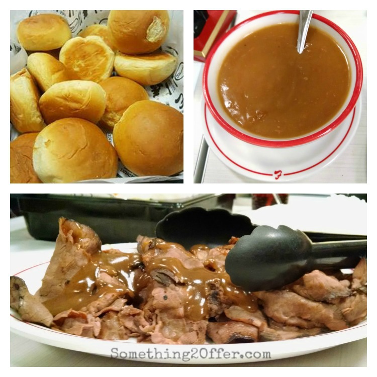 Frisch's rolls, gravy, roast beef
