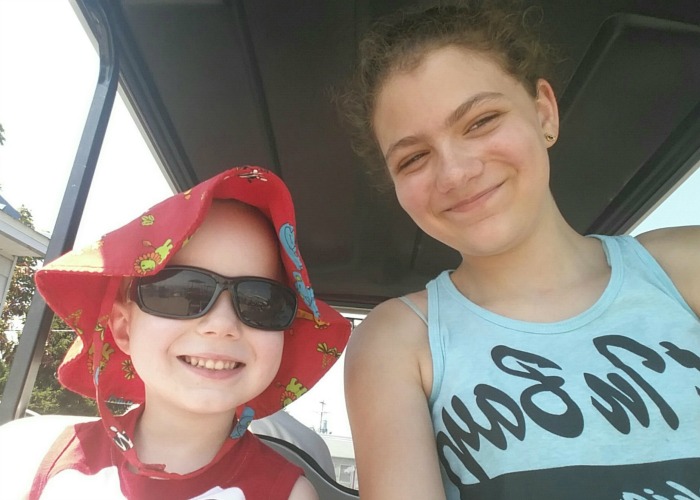 Lil' Red and Princess Golf cart